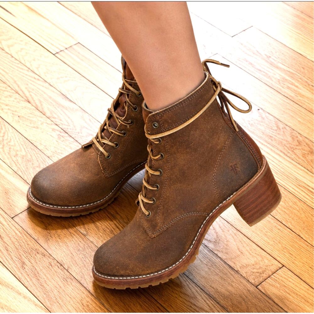 Frye Vintage Sabrina Brown Lace Up Ankle Boot Size 8